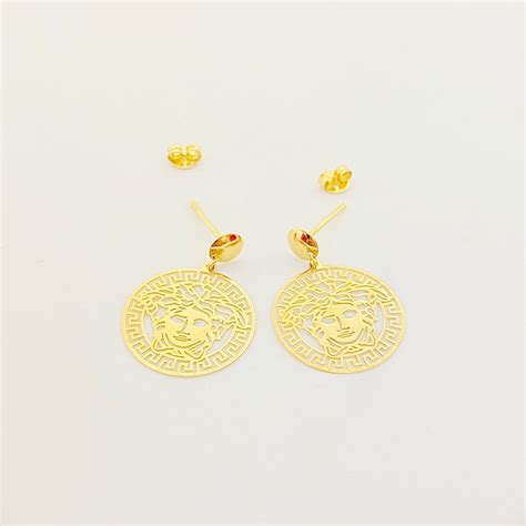18k gold versace earrings